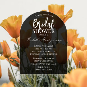 Invitation Mariage Élégant Moderne aux Coquelicots Orange