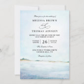 Invitation Mariage élégant moderne avec code QR de plage à l' (Devant)