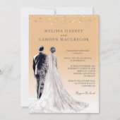 Invitation Mariage élégant moderne avec code QR de ton terres (Devant)