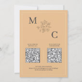Invitation Mariage élégant moderne avec code QR de ton terres (Dos)