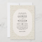 Invitation Mariage élégant moderne avec code QR dentelle vint (Devant)