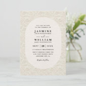 Invitation Mariage élégant moderne avec code QR dentelle vint (Debout devant)