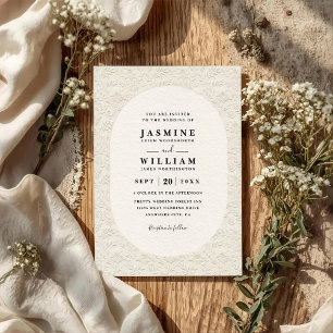 Invitation Mariage élégant moderne avec code QR dentelle vint