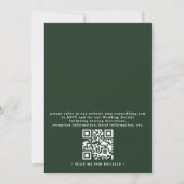 Invitation Mariage élégant moderne avec code QR et feuille de (Dos)