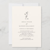 Invitation Mariage Élégant Moderne avec Écriture Botanique Mi (Devant)