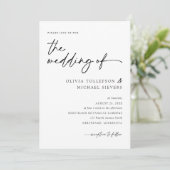 Invitation Mariage Élégant Moderne avec Écriture Manuscrite N (Debout devant)