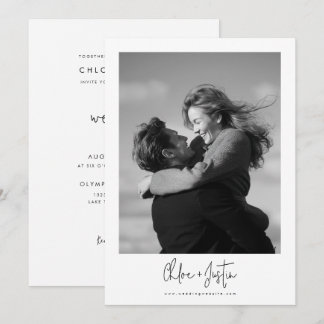 Invitation Mariage Élégant Moderne avec Photo Polaroid