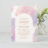 Invitation Mariage élégant moderne avec QR Code pour une soir (Debout devant)