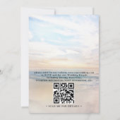 Invitation Mariage élégant moderne avec QR Code sur la plage (Dos)