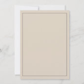 Invitation Mariage élégant moderne beige avec monogramme (Dos)