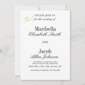 Invitation Mariage Élégant Moderne Blanc & Formel (Devant)