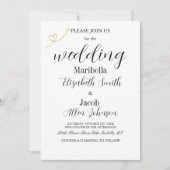 Invitation Mariage Élégant Moderne Blanc & Formel (Devant)