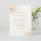 Invitation Mariage Élégant Moderne Bohème aux Fleurs Sauvages (Debout devant)