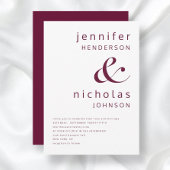 Invitation Mariage Élégant Moderne Bourgogne