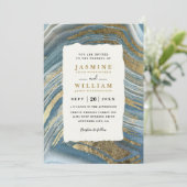 Invitation Mariage élégant moderne chic code QR Agate Rock (Debout devant)