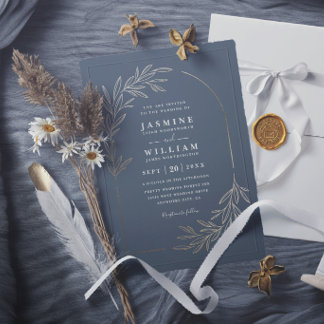 Invitation Mariage Élégant Moderne Chic Floral Minimaliste Fe