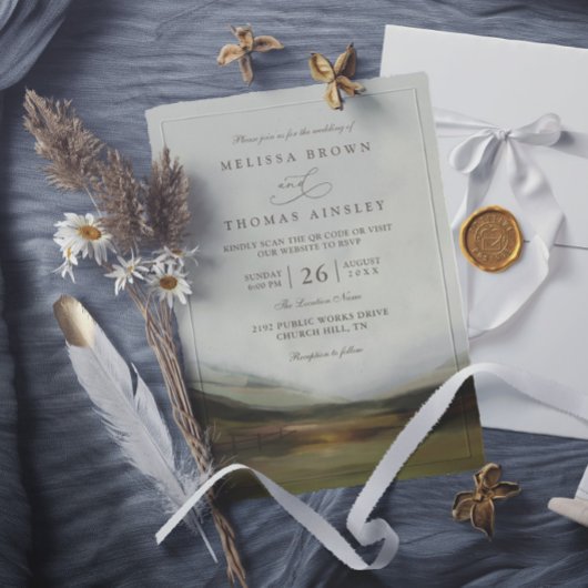 Invitation Mariage Élégant Moderne Chic Rustique de la Vallée