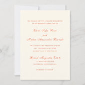 Invitation Mariage Élégant Moderne Classique Terracotta (Devant)