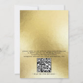 Invitation Mariage élégant moderne code QR doré marbre (Dos)
