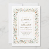 Invitation Mariage élégant moderne code QR jardin de fleurs s (Devant)