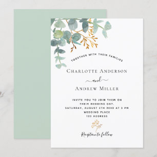 Invitation Mariage élégant moderne de verdure d'eucalyptus