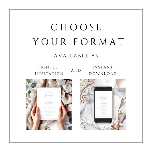 Invitation Mariage élégant moderne écriture bleu poudre