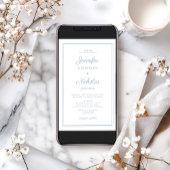 Invitation Mariage élégant moderne écriture bleu poudre