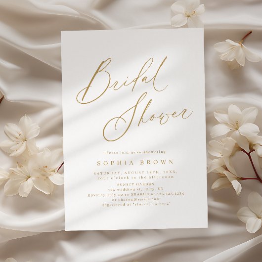 Invitation Mariage élégant moderne écriture minimale douche d