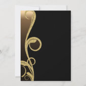 Invitation Mariage élégant moderne en noir et bronze doré ave (Dos)
