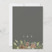 Invitation Mariage élégant moderne en pierre de pin gris (Dos)