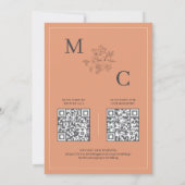 Invitation Mariage élégant moderne en terre cuite avec code Q (Dos)