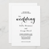 Invitation Mariage élégant moderne et scriptif (Devant / Derrière)