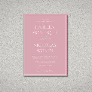 Invitation Mariage Élégant Moderne Fantaisiste Rose Poussiére
