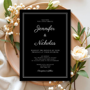 Invitation Mariage élégant moderne formel écriture noire