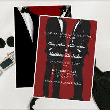 Mariage Élégant Moderne Gay Burgundy