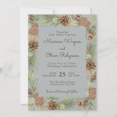 Invitation Mariage élégant, moderne, gris de pin d'hiver (Devant)