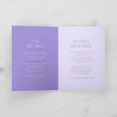 Invitation Mariage élégant moderne lilas (Intérieur)