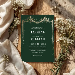 Invitation Mariage élégant moderne luxe conte de fées QR Code
