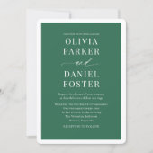 Invitation Mariage élégant moderne minimal vert (Devant)