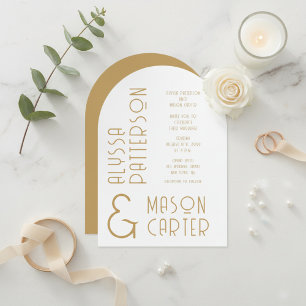 Invitation Mariage Élégant Moderne Minimaliste avec Arche en 
