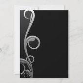 Invitation Mariage Élégant Moderne Noir et Argenté avec Tourb (Dos)