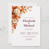 Invitation Mariage Élégant Moderne Rose d'Automne (Devant)