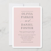 Invitation Mariage Élégant Moderne Rose Pâle (Devant)