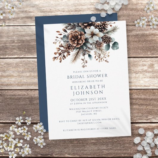 Invitation Mariage Élégant Moderne Rustique Floral Forêt Fête