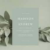 Invitation Mariage élégant moderne Sage Green