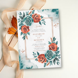 Invitation Mariage Élégant Moderne Saphyr Orange Audacieux d'