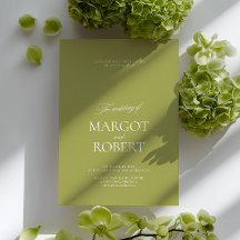 Mariage Élégant Moderne Vert Olive et Blanc