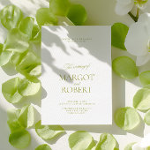 Invitation Mariage Élégant Moderne Vert Olive et Blanc