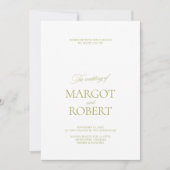 Invitation Mariage Élégant Moderne Vert Olive et Blanc (Devant)