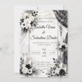 Invitation Mariage Élégant Monochrome (Devant)